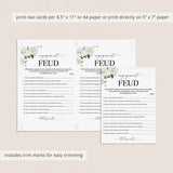 Family Feud Engagement Questions and Answers Printable