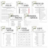 Engagement Party Games for Couples Printable White Floral by LittleSizzle