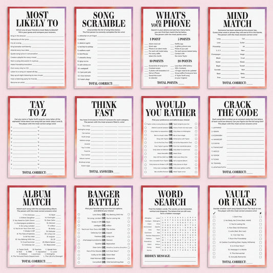 Eras Watch Party Games Bundle | The Final Show Viewing Party by LittleSizzle