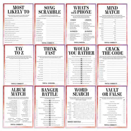 Eras Watch Party Games Bundle | The Final Show Viewing Party by LittleSizzle