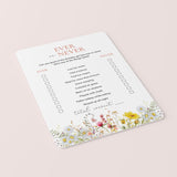 Girl First Birthday Ever or Never Game Wildflower Theme