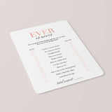 Printable Ever or Never Game for Teen Birthday Party