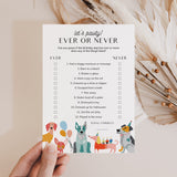 Fun Dog Birthday Party Game Ever or Never Printable