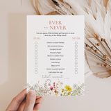 Birthday Ever or Never Game Wildflower Theme