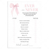 Teen Girl Birthday Party Game Ever or Never Printable by LittleSizzle