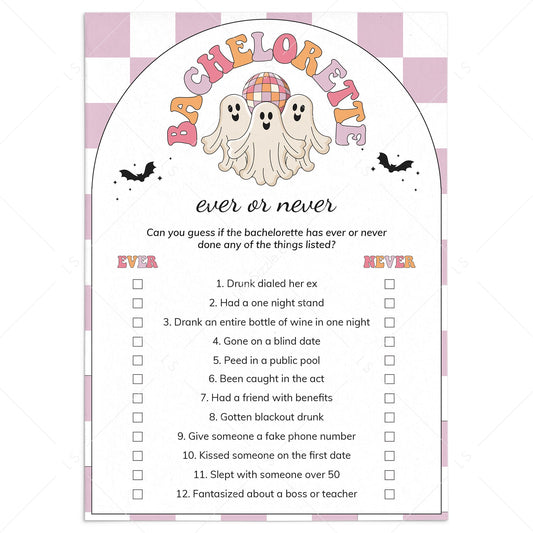 Retro 70s Halloween Bachelorette Game Ever or Never by LittleSizzle