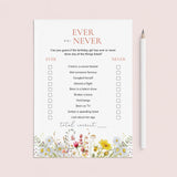 Birthday Ever or Never Game Wildflower Theme by LittleSizzle