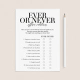 Ever or Never Office Party Icebreaker Game Printable by LittleSizzle