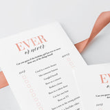 Printable Ever or Never Game for Teen Birthday Party