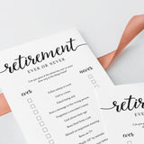 Retirement Ever or Never Game Printable