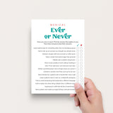 Medical Game Ever or Never Printable