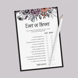 Halloween Bachelorette Party Games Bundle Black Purple Floral