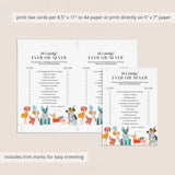 Fun Dog Birthday Party Game Ever or Never Printable