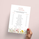 Girl First Birthday Ever or Never Game Wildflower Theme