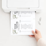 Ever or Never Questions for Couples Shower Printable