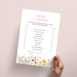 Birthday Ever or Never Game Wildflower Theme