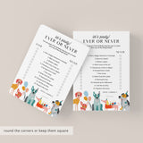 Fun Dog Birthday Party Game Ever or Never Printable