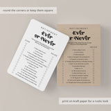 Retirement Printable Ever or Never Game