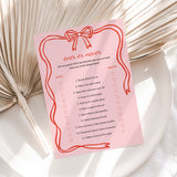 Ever or Never Printable Bachelorette Party Game Pink Wavy Border