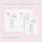 Teen Girl Birthday Party Game Ever or Never Printable