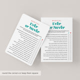 Medical Game Ever or Never Printable