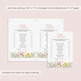 Birthday Ever or Never Game Wildflower Theme