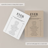 Class Reunion Ever or Never Game Printable