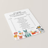 Fun Dog Birthday Party Game Ever or Never Printable