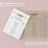 Birthday Party Icebreaker Game for Her Ever or Never Printable