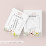 Girl First Birthday Ever or Never Game Wildflower Theme