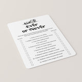 Printable Book Club Never Have I Ever Questions