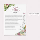 Wine Themed Party Wine Fact or Fiction Game with Answers Printable