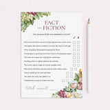 Wine Themed Party Wine Fact or Fiction Game with Answers Printable by LittleSizzle