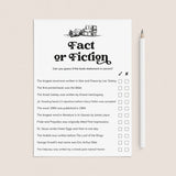 Fun Party Game for Book Lovers | Fact or Fiction Printable by LittleSizzle