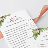 Wine Themed Party Wine Fact or Fiction Game with Answers Printable