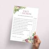 Wine Themed Party Wine Fact or Fiction Game with Answers Printable
