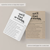 Fun Party Game for Book Lovers | Fact or Fiction Printable