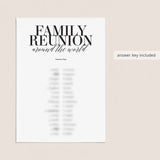 Family Reunion Game Family In Different Languages with Answers Printable