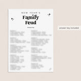 Family Feud New Years Party Game Printable Questions and Answers