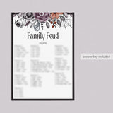 Halloween Theme Bridal Shower Family Feud Questions and Answers Printable