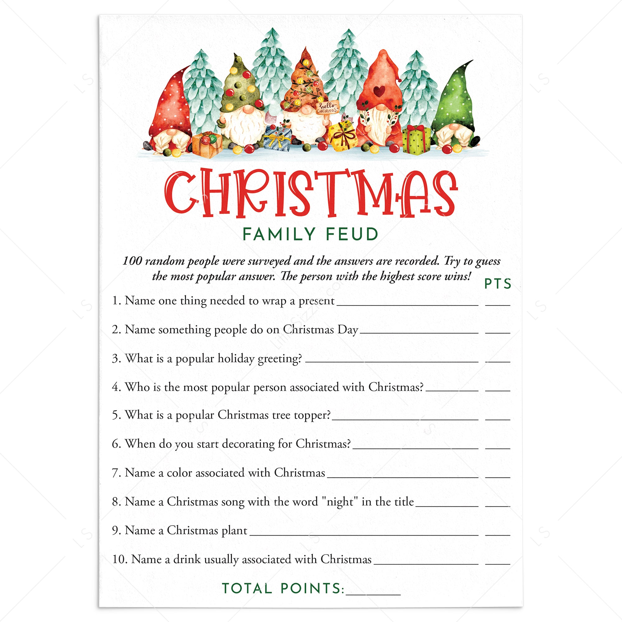 Christmas Gnomes Family Feud Game Questions and Answers Printable – LittleSizzle christmas-gnomes-family-feud-game-questions-and-answers-printable-littlesizzle