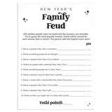 Family Feud New Years Party Game Printable Questions and Answers by LittleSizzle