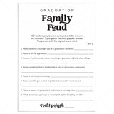 Printable Graduation Family Feud Game with Answers by LittleSizzle