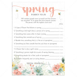 Spring Family Feud Questions and Answers Printable by LittleSizzle