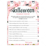 Girly Ghoul Party Game Halloween Family Feud with Answers Printable by LittleSizzle