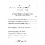 Printable Retirement Family Feud Questions and Answers by LittleSizzle