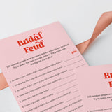 Bridal Family Feud Questions and Answers Printable Pink and Red