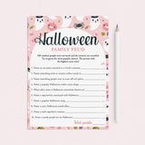Girly Ghoul Party Game Halloween Family Feud with Answers Printable by LittleSizzle