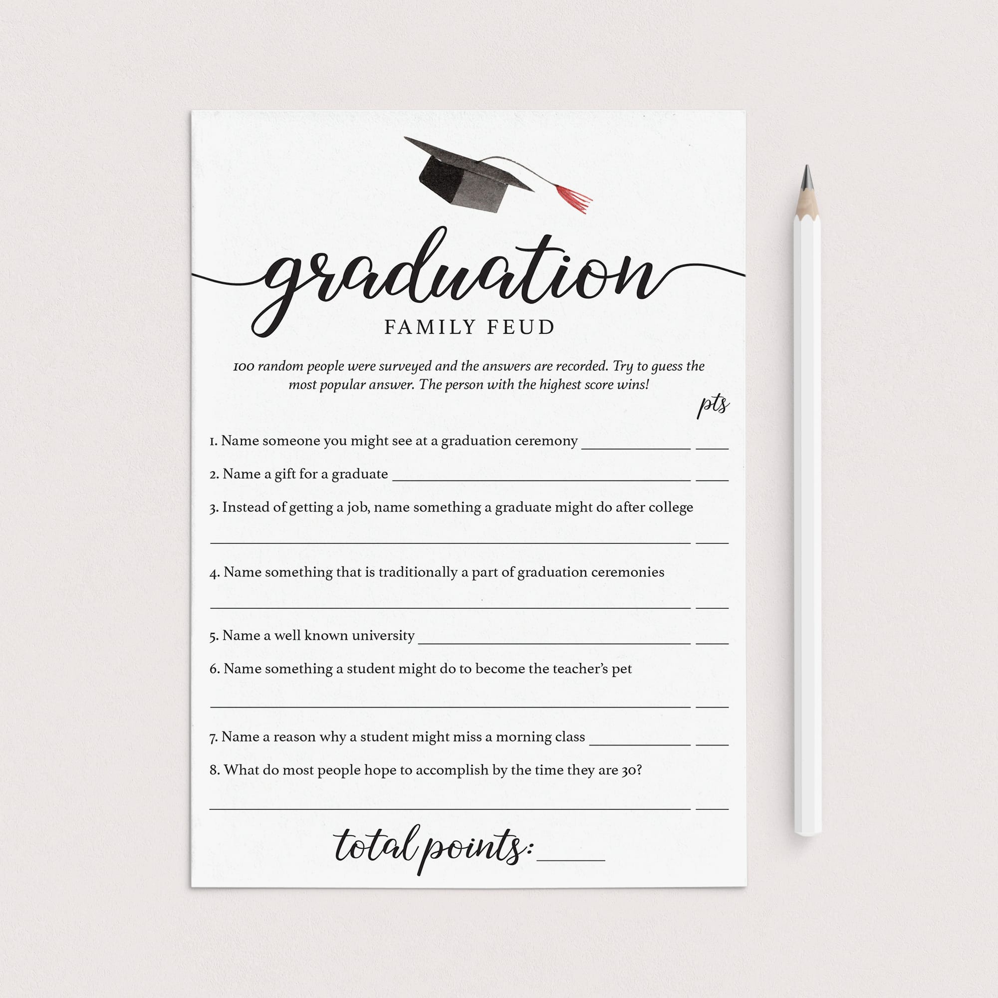 Family Feud Graduation Edition Printable by LittleSizzle