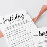 Birthday Family Feud with Answer Key Printable